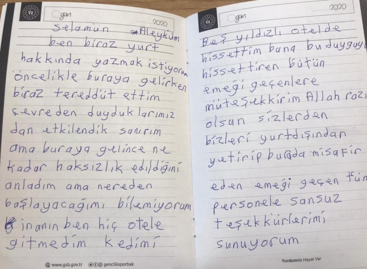 Karantinada kalanlar arkalarından teşekk&uuml;r mektupları bıraktılar