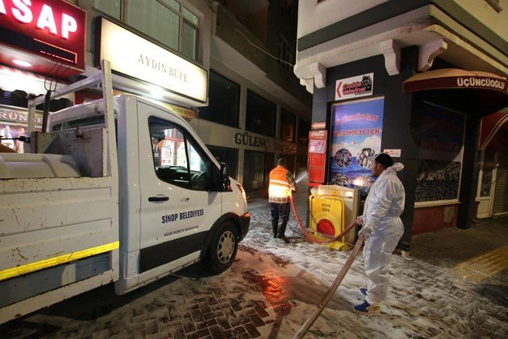 Sinop’ta 7/24 dezenfekte çalışması G1
