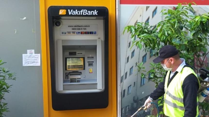 Nazilli&rsquo;de t&uuml;m bankamatikler dezenfekte edildi