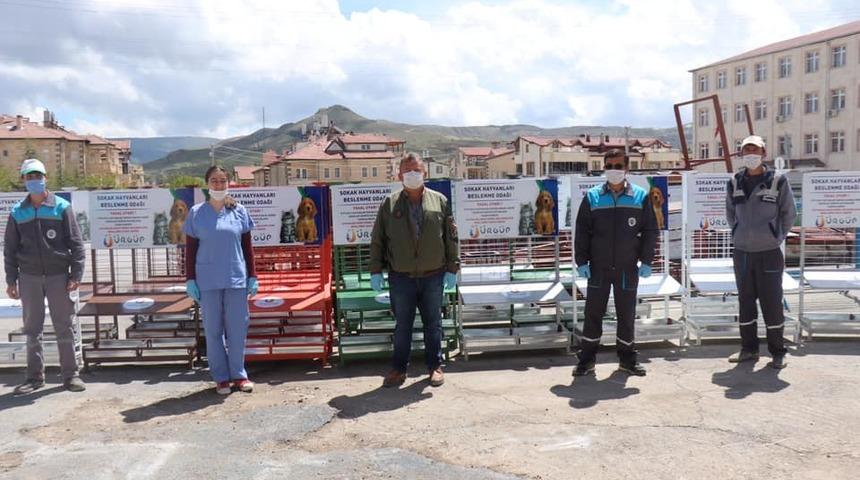 &Uuml;rg&uuml;p&rsquo;te Sokak hayvanları i&ccedil;in beslenme odakları oluşturuldu