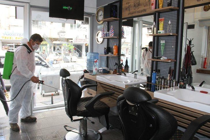 Kuyucak’ta berber ve kuaför salonları dezenfekte edildi G2