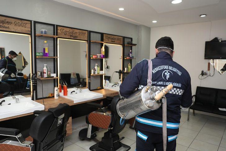 Merkezefendi’de 730 berber, kuaför ve güzellik salonu dezenfekte edildi G1