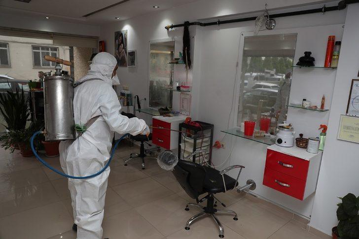 Merkezefendi’de 730 berber, kuaför ve güzellik salonu dezenfekte edildi G3