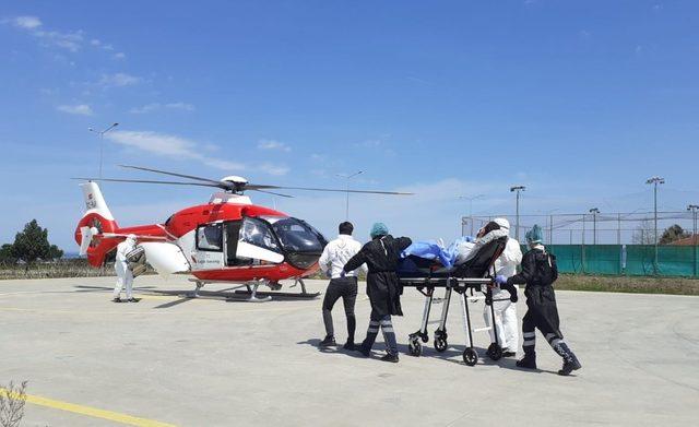 Helikopter ambulans bakımdan çıktı hastalar için havalanmaya başladı
