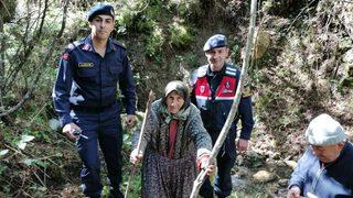 Bolu'da kaybolan yaşlı kadın jandarma timleri tarafından bulundu