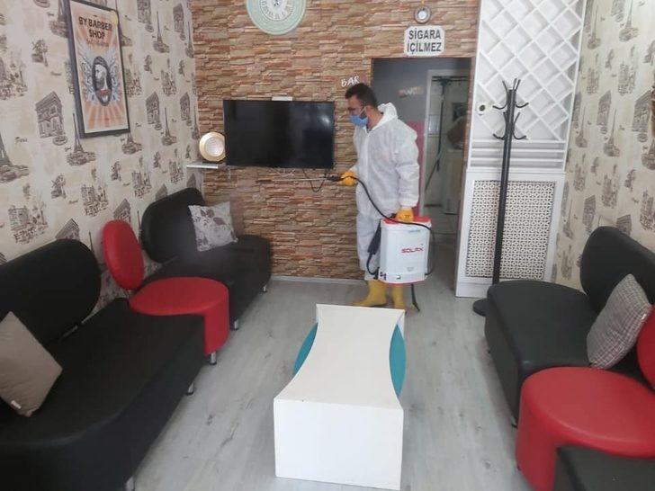 Berber ve kuaförler, dezenfekte ediliyor G2