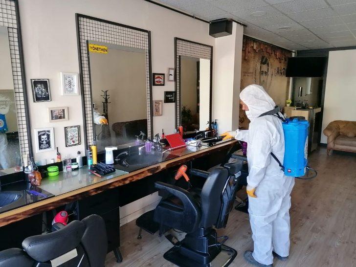 Berber ve kuaför salonları ilaçlandı G2