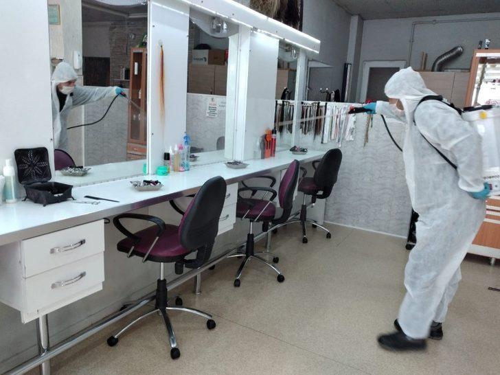 İlkadım’da berber ve kuaförler dezenfekte edildi G1