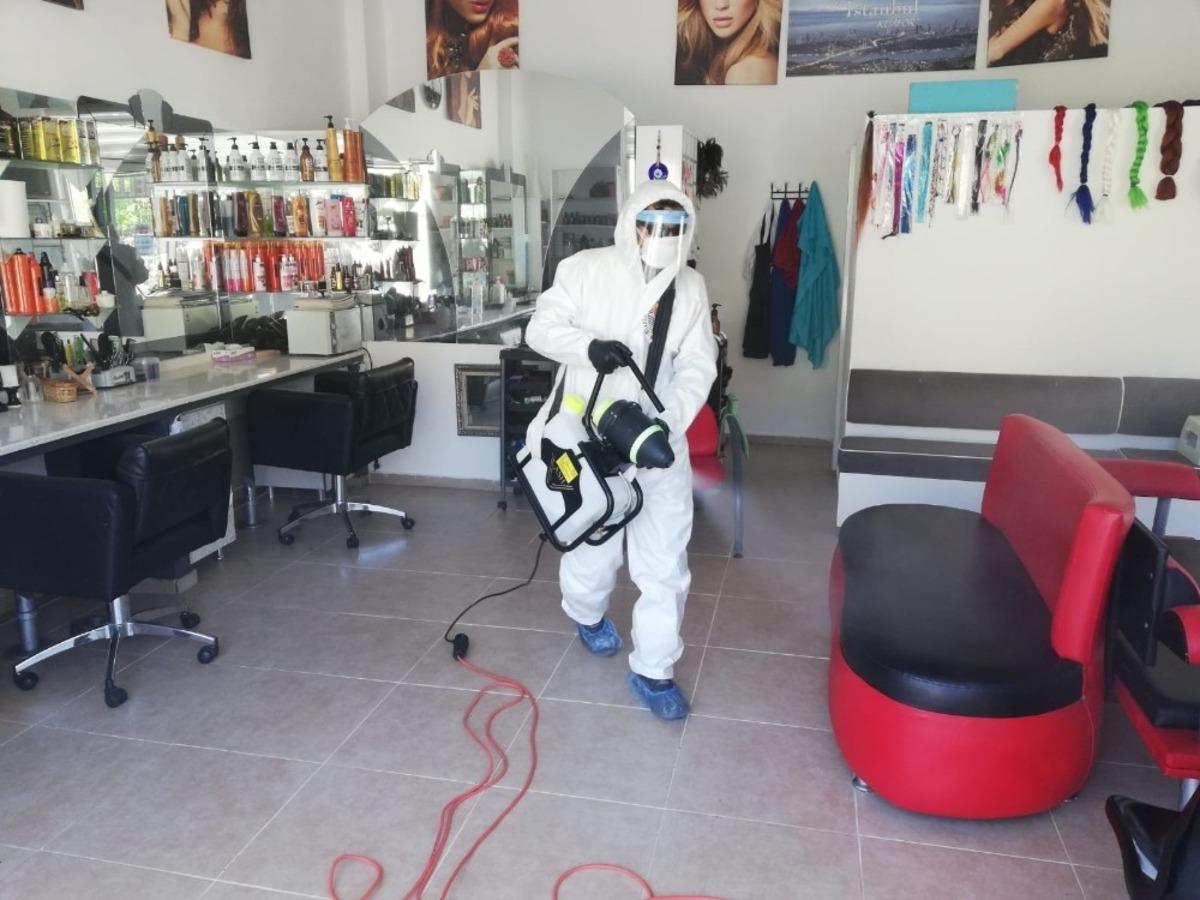 Marmaris&rsquo;te salonlar dezenfekte edildi