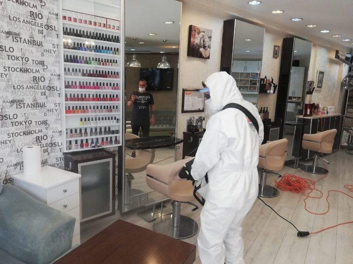 Marmaris’te salonlar dezenfekte edildi G3