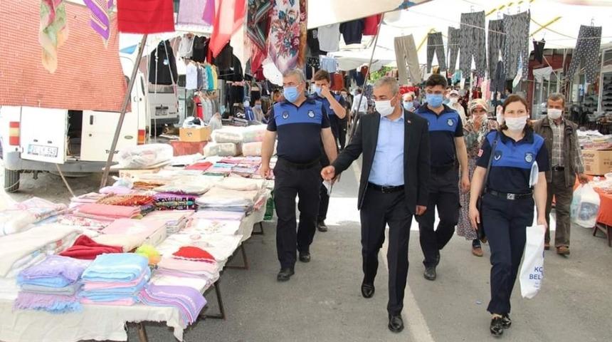 Ko&ccedil;arlı il&ccedil;e pazarında normale d&ouml;n&uuml;ş başladı