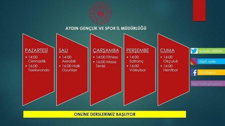 Aydın’da online spor kursları başladı G3