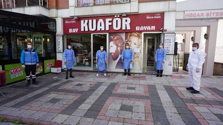 Berber ve kuaförler dezenfekte edildi G2