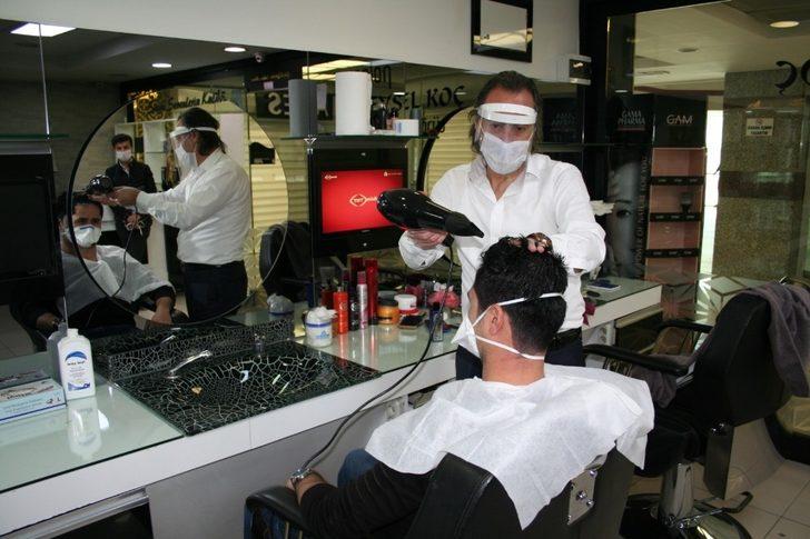 Van’daki berberler, kuaför ve güzellik salonlarına siperlik maske G2