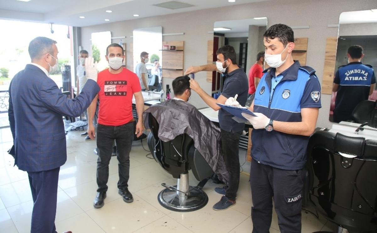 Akdeniz zabıtasından berber ve kuaf&ouml;rlere denetim