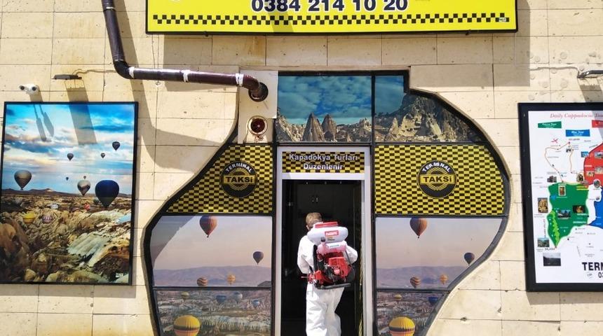 Nevşehir Belediyesinden taksicilere dezenfekte desteği