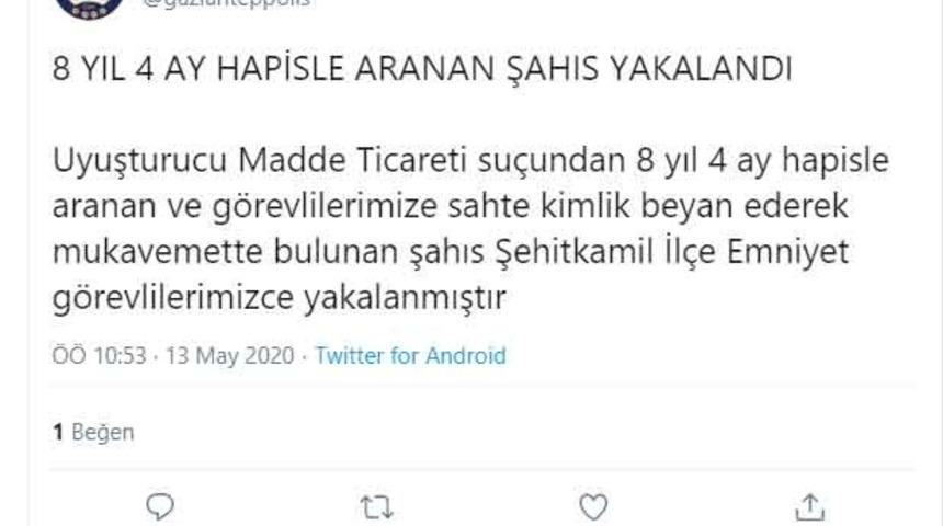 Uyuşturucudan 8 yıl cezası olan şahıs yakalandı