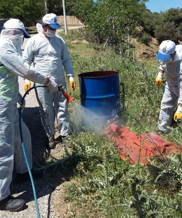 Karantinaya alınan mahalle dezenfekte edildi G4