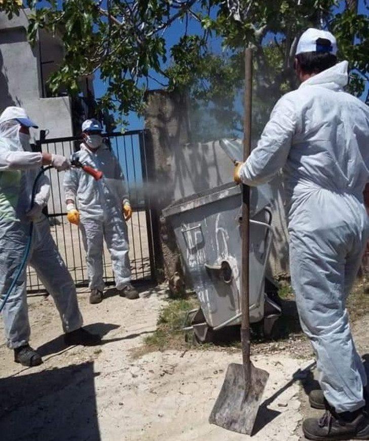 Karantinaya alınan mahalle dezenfekte edildi G5