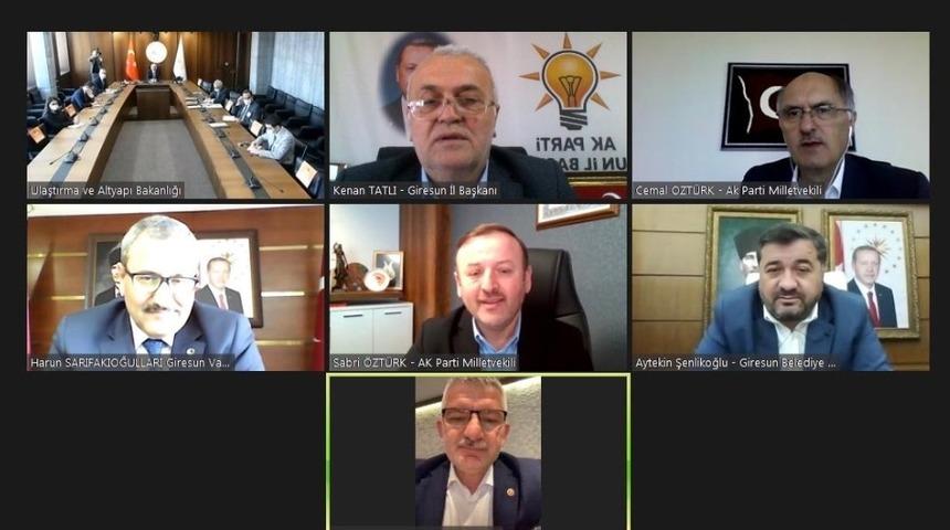 Giresun&rsquo;un ulaşım yatırımları i&ccedil;in video konferans y&ouml;ntemiyle toplantı yapıldı