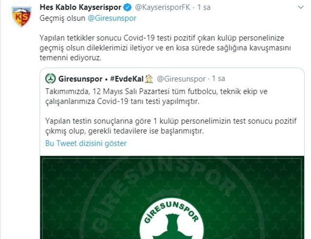 Kayserispor’dan Erzurumspor’a ve Giresunspor’a geçmiş olsun mesajı