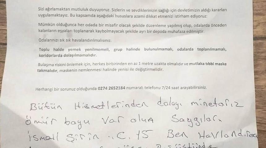 Karantina süreci biten vatandaşlardan geriye teşekkür mektupları kaldı