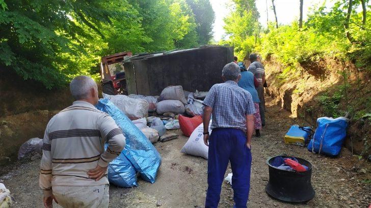 Yayla yolunda römork devrildi: 2 yaralı G2