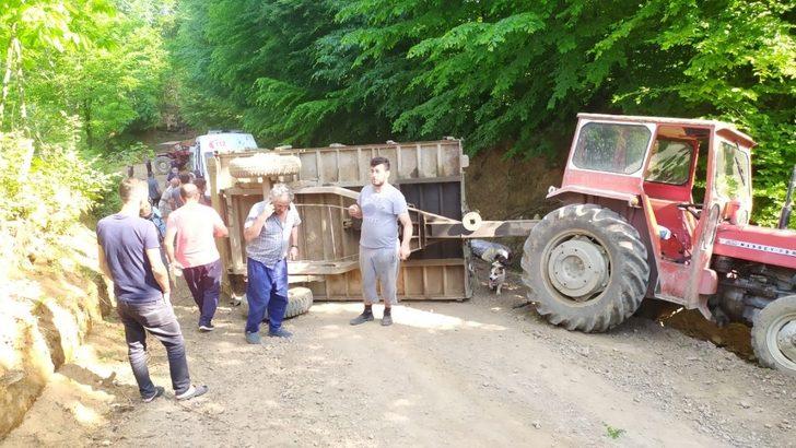 Yayla yolunda römork devrildi: 2 yaralı G3