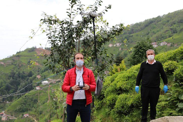 Rizeli muhtardan koronavirüs önlemi! Drone'a çanta takıp maske dağıttı G4