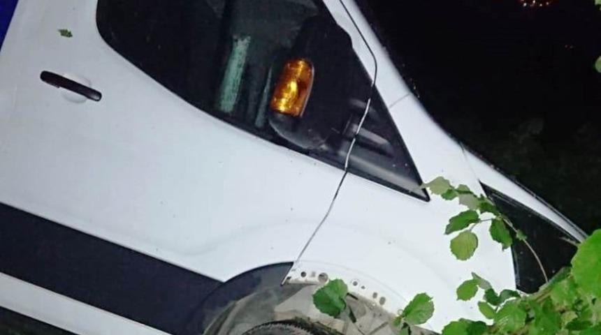 Kamyonet fındık bahçesine yuvarlandı: 1 yaralı