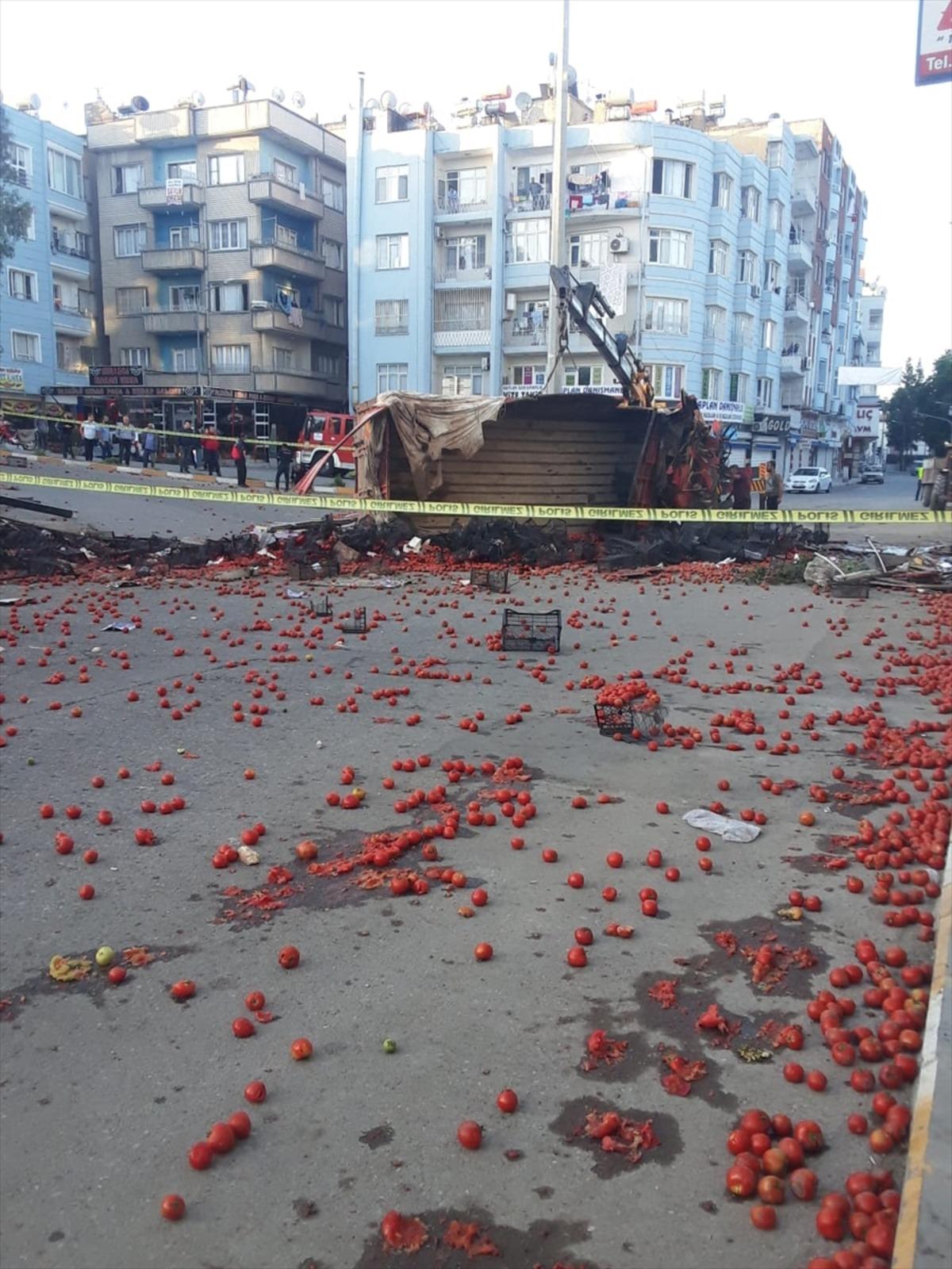 Şanlıurfa'de devrilen kamyonun s&uuml;r&uuml;c&uuml;s&uuml; &ouml;ld&uuml;