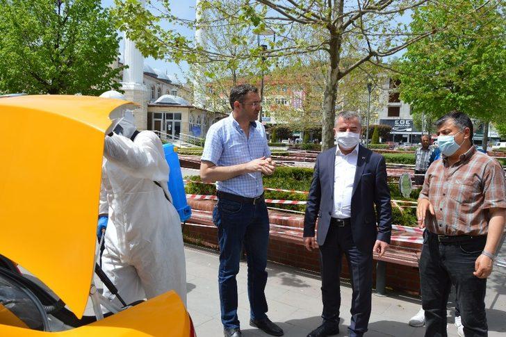 Havza’da taksi durakları ve taksiler dezenfekte edildi G1