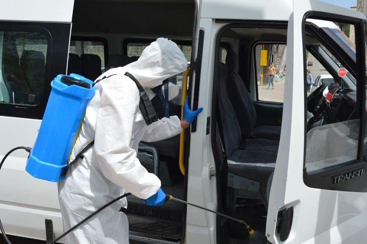 Havza’da taksi durakları ve taksiler dezenfekte edildi G2