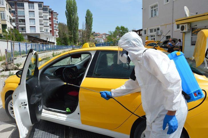 Havza’da taksi durakları ve taksiler dezenfekte edildi G4