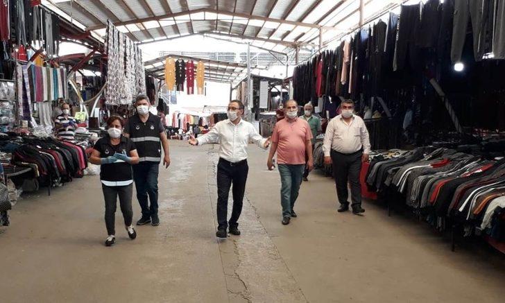 Kaymakam Uçgun yeniden açılan pazar yerinde incelemelerde bulundu G2