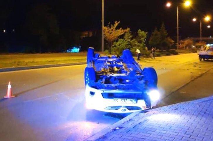 Kontrolden çıkarak karşı şeride geçen otomobil takla attı, sürücü ağır yaralandı G2