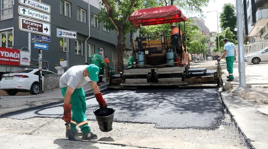 &Ccedil;ankaya&rsquo;da kent merkezinde asfalt &ccedil;alışmalarına başladı