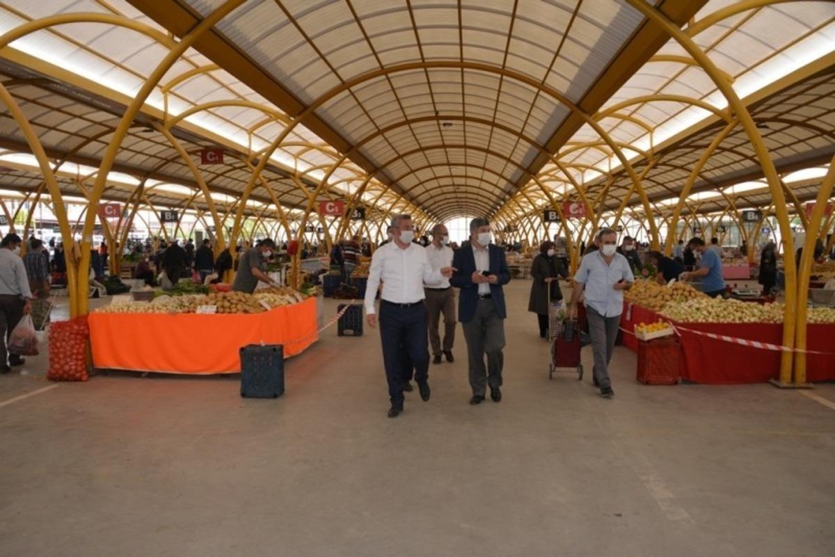 Gediz protokol&uuml; pazaryerini denetledi