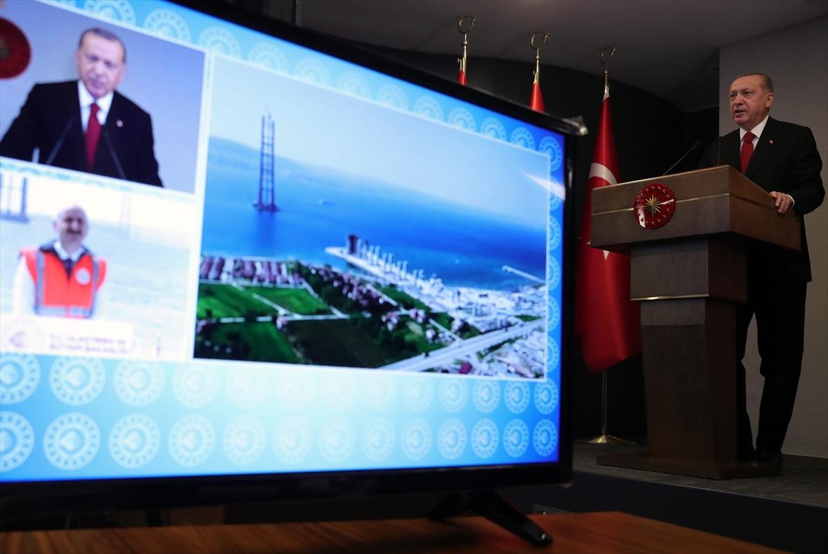 Cumhurbaşkanı Erdoğan 1915 &Ccedil;anakkale K&ouml;pr&uuml;s&uuml; kulelerinin tamamlanması t&ouml;renine katıldı