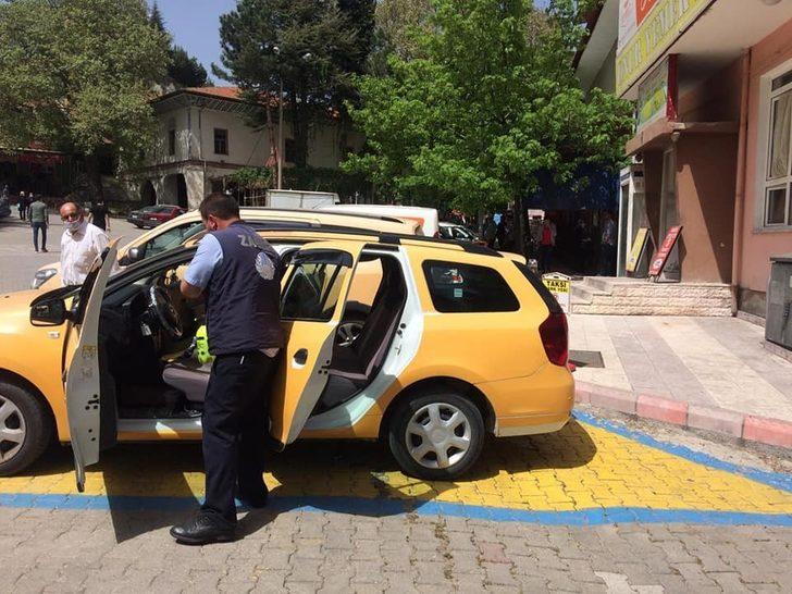 Şaphane’de taksiler dezenfekte edildi G3