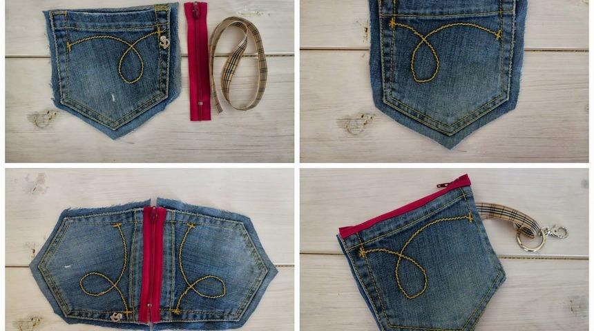 Eski pantolonları &ccedil;&ouml;pe atmayın! Onları &ccedil;anta, c&uuml;zdan veya &ouml;nl&uuml;ğe &ccedil;evirebilirsiniz!