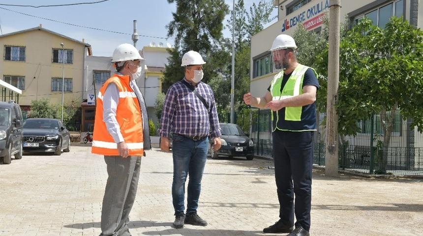 Başkan Gümrükçü’den üst yapı çalışmalarına yerinde inceleme
