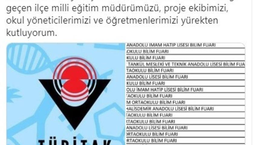 Diyadin&rsquo;de 7 okulun projesi T&Uuml;BİTAK tarafından kabul edildi