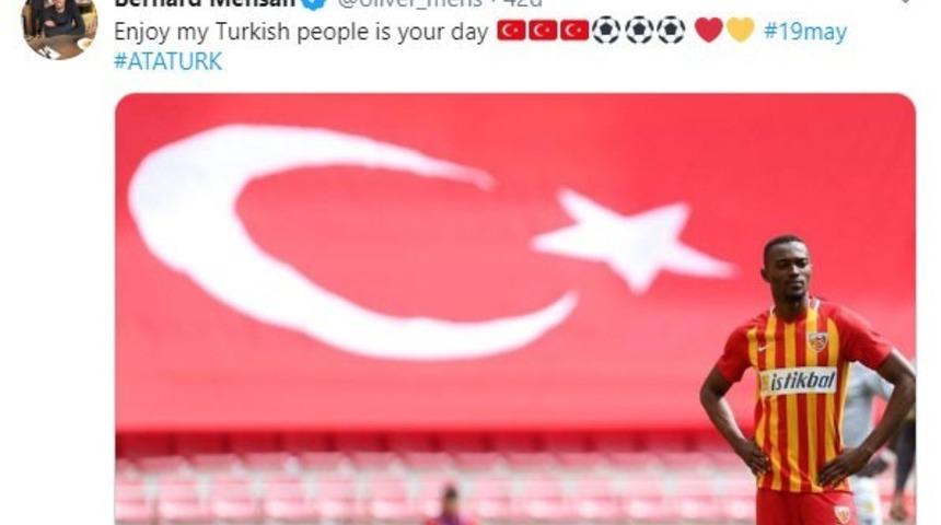 Mensah&rsquo;tan 19 Mayıs paylaşımı