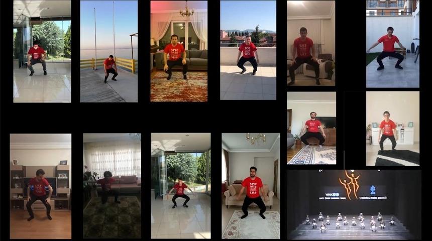 19 Mayıs&rsquo;a &ouml;zel telekonferansla zeybek oynadılar