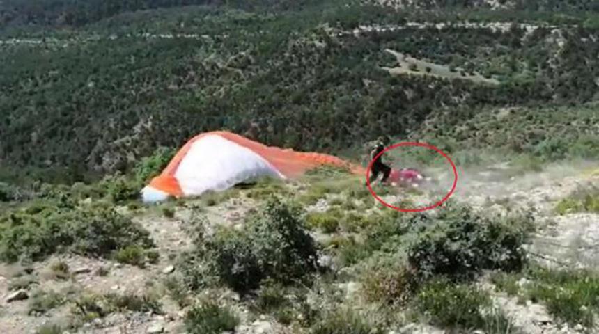 Nallıhan'daki 19 Mayıs etkinliğinde yama&ccedil; paraş&uuml;t&uuml; kazası!