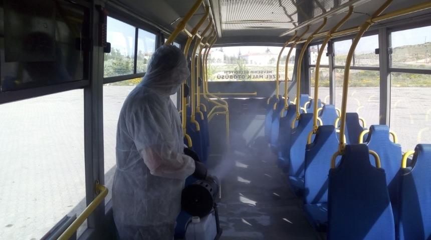 &Ouml;zel halk otob&uuml;sleri dezenfekte edildi