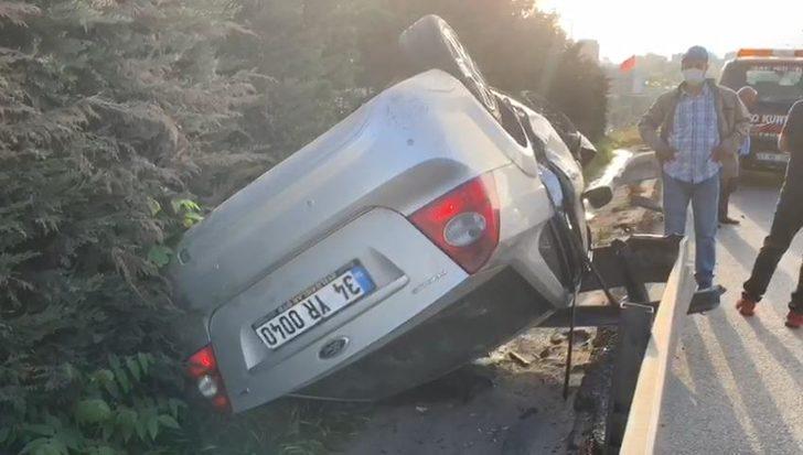 Takla atan araçtan burnu bile kanamadan kurtuldu G2