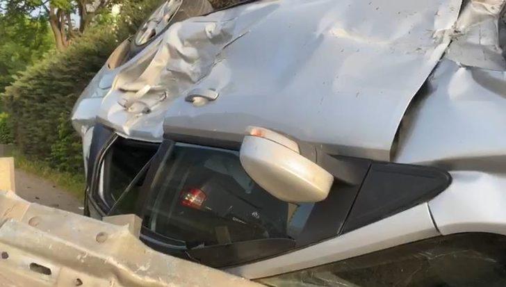 Takla atan araçtan burnu bile kanamadan kurtuldu G4