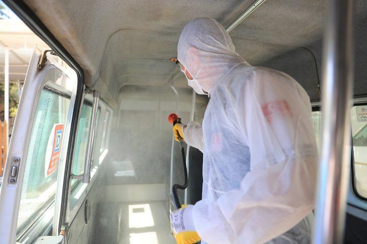 Pamukkale’de minibüs ve taksi durakları dezenfekte edildi G5